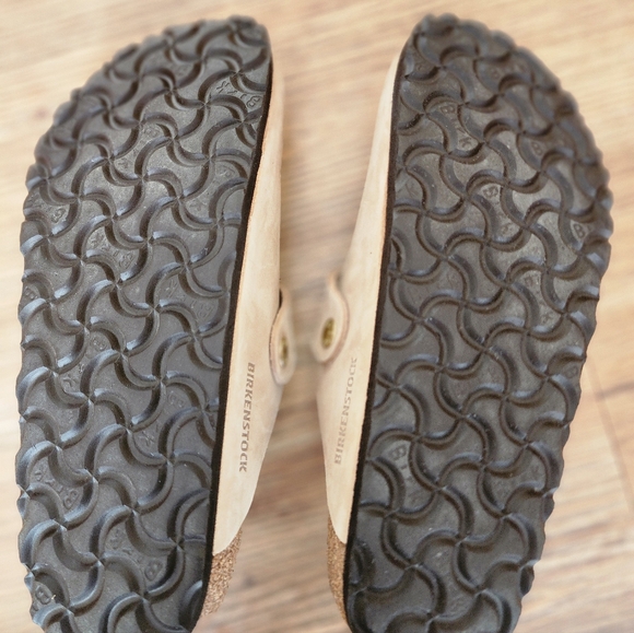 Size 7-7.5 NEW BIRKENSTOCK Boston Big Buckle Nubuck Leather-Sandcastle EU38 - Picture 13 of 16